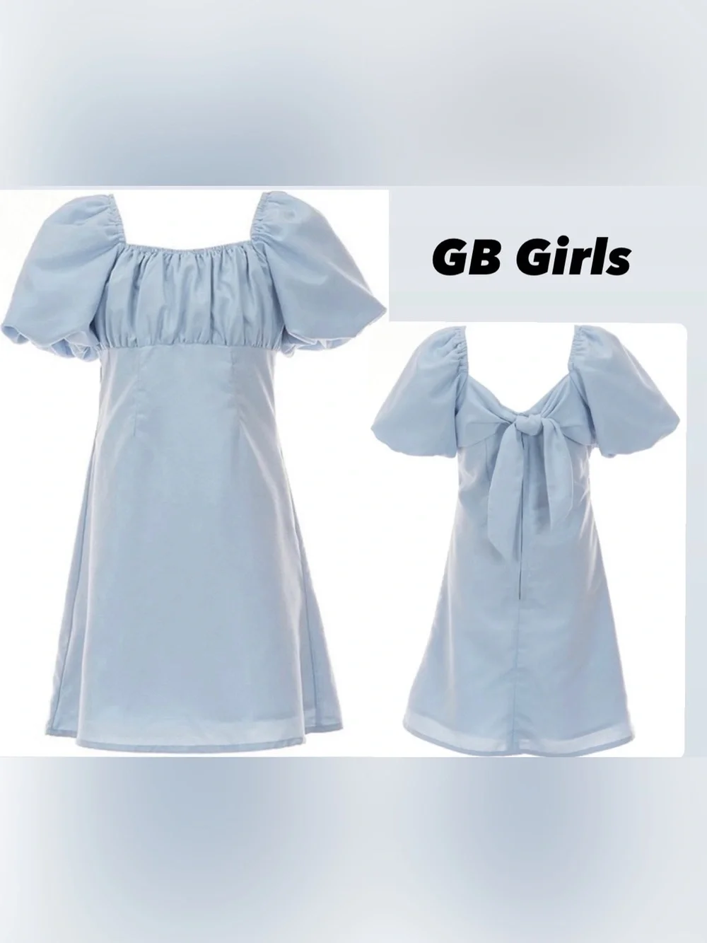 GB Big Girls Puff-Sleeve Empire Waist Dress Size 6